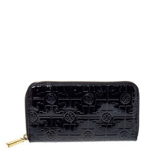 Tory Burch Black Embossed Wallet